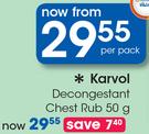 Karvol Decongestant Chest Rub 50g-Per Pack