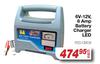 Auto Kraft 6V-12V 6Amp Battery Charger LED FED.CBC6