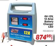 Auto Kraft 6V-12V 12Amp Battery Charger LED FED.BCH12