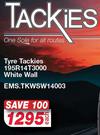 Tyre Trackies 195R14T3000 With White Wall EMS.TKWSW14003-Each