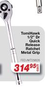 TomiHawk 1/2" Dr. Quick Release  Ratchet Metal Grip FED.AKT29826