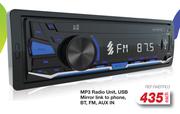 RA MP3 Radio Unit, USB Mirror Link To Phone, BT, FM, Aux In REF.RABTR03-Each    