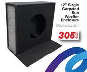 Auto Kraft 12" Single Carpeted Subwoofer Enclosure DSA.B12SQUANT-Each