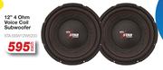Star Sound 12" 4 Ohm Voice Coil Subwoofer STA.SSW12W5200-Each
