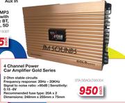 Star Sound 4 Channel Power Car Amplifier Gold Series STA.SSAGLD95004-Each