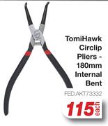 Tomi Hawk Circlip Pliers 180mm Internal Bent FED.AKT73332-Each