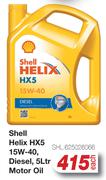 Shell Helix HX5 15W-40, Diesel Motor Oil SHL.625026066-5L Each