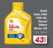 Shell Helix HX5 15W-40, Diesel Motor Oil SHL.96954-500ml Each