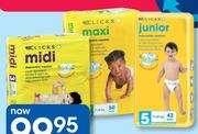 Clicks Value Pack Disposable Nappies Midi 58, Maxi 50 Or Junior 42-Per Pack