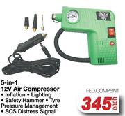 Auto Kraft 5 In 1 12V Air Compressor FED.COMP5IN1