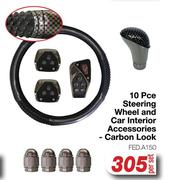10 Pce Steering Wheel & Car Interior Accessories FED.A150-Per Set