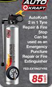 Auto Kraft 2 In 1 Tyre Repair & Fire Stop FED.EXTINGTYRE-Each