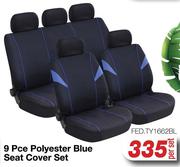 9 Pce Polyester Blue Seat Cover Set FED.TY1662BL-Per Set