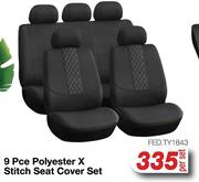 9 Pce Polyester X Stitch Seat Cover Set FED.TY1843-Per Set
