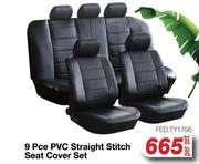 9 Pce PVC Staright Stitch Seat Cover Set FED.TY1795-Per Set