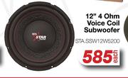 Star Sound 12" 4 Ohm Voice Coil Subwoofer STA.SSW12W5200-Each