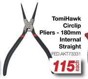 Tomi Hawk Circlip Pliers-180mm (Internal Straight)  FED.AKT3331
