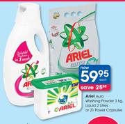 Ariel Auto Washing Powder-3Kg, Liquid-2Ltr Or 21 Power Capsules-Each