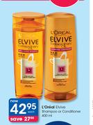 L'Oreal Elvive Shampoo Or Conditioner-400ml Each