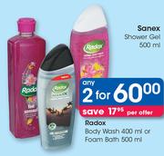 Radox Body Wash-400ml Or Foam Bath-500ml-For 2