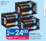 Kotex Maxi Sanitary Pads Single Packs-For 2