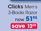 Clicks Men's 3 Blade Razor