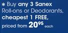 Sanex Roll-Ons Or Deodorants-Each