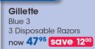 Gillette Blue3 3 Disposable Razors-Each
