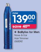 Babyliss For Men Nose & Ear Hair Trimmer E600XE