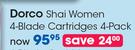 Dorco Shai Women 4 Blade Cartridge 4 Pack-Per Pack