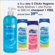 Clicks Hygiene Body Washes 1 Ltr Pump Or 500ml-Each