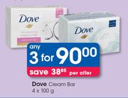 Dove Cream Bar 4X100gm-For3