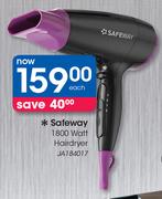 Safeway 1800 Watt Hairdryer JA184017-Each