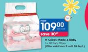 Clicks Made 4 Baby Wipes-6 x 80 Per Pack