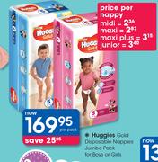 Huggies Gold Disposable Nappies Jumbo Pack For Boys Or Girls-Per Pack
