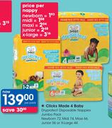 Clicks Made 4 Baby Dry Protect Disposable Nappies Jumbo Pack-Per Pack