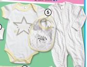 Clicks Unisex Sleepsuit, Bodyvest & Bib Set