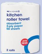 Clicks Kitchen Roller Towel 2 Rolls-Per Pack