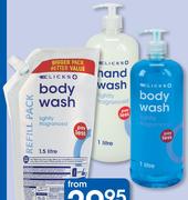 Clicks Body Wash 1Ltr, Hand Wash 1Ltr Or Refills 1.5Ltr-Each