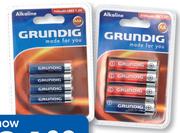 Grundig AAA Or AA Alkaline Batteries-4's Pack Each
