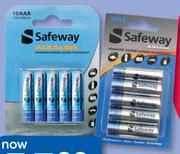 Safeway Aa Or AAA Alkaline Batteries-10's pack Each
