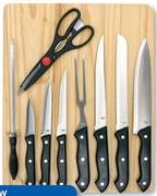 Clicks 10 Piece Knife And Pine Cutting Board Set-Per Set