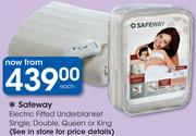 Safeway Electric Fitted Underblanket Single, Double, Queen Or King-Each
