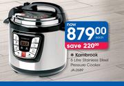Kambrook 6Ltr Stainless Steel Pressure Cooker JA-2689-Each