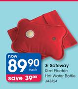 Safeway Red Electric Hot Water Bottle-Each 