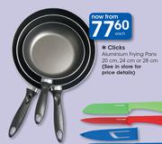 Clicks Aluminium Frying Pans-20cm, 24cm Or 28cm Each