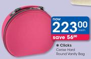 Clicks Cerise Hand Round Vanity Bag-Each