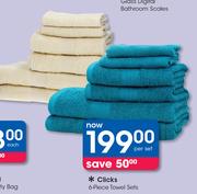 Clicks 6 Piece Towel Set-Per Set