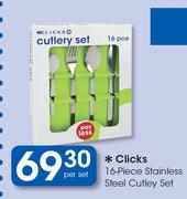 Clicks 16 Piece Stainless Steel Cutlery Set-Per Set