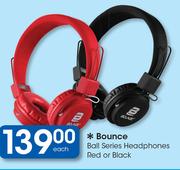 Bounce Ball Series Headphones Red Or Black-Each